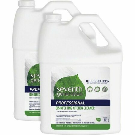 SEVENTH GENERATION 7th GenPro 44752CT, DISINFECTING KITCHEN CLEANER, LEMONGRASS CITRUS, 1 GAL BOTTLE SEV44752CT